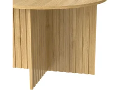 Juego de 2 mesas de centro moderna con tablero de madera con vetas redondas – para salones y oficinas