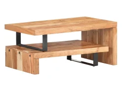 Juego de 2 mesas de centro de madera maciza de acacia