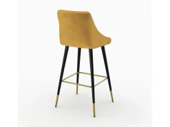 Juego de 2 sillas de bar de terciopelo amarillo curry 78 cm - Aristote