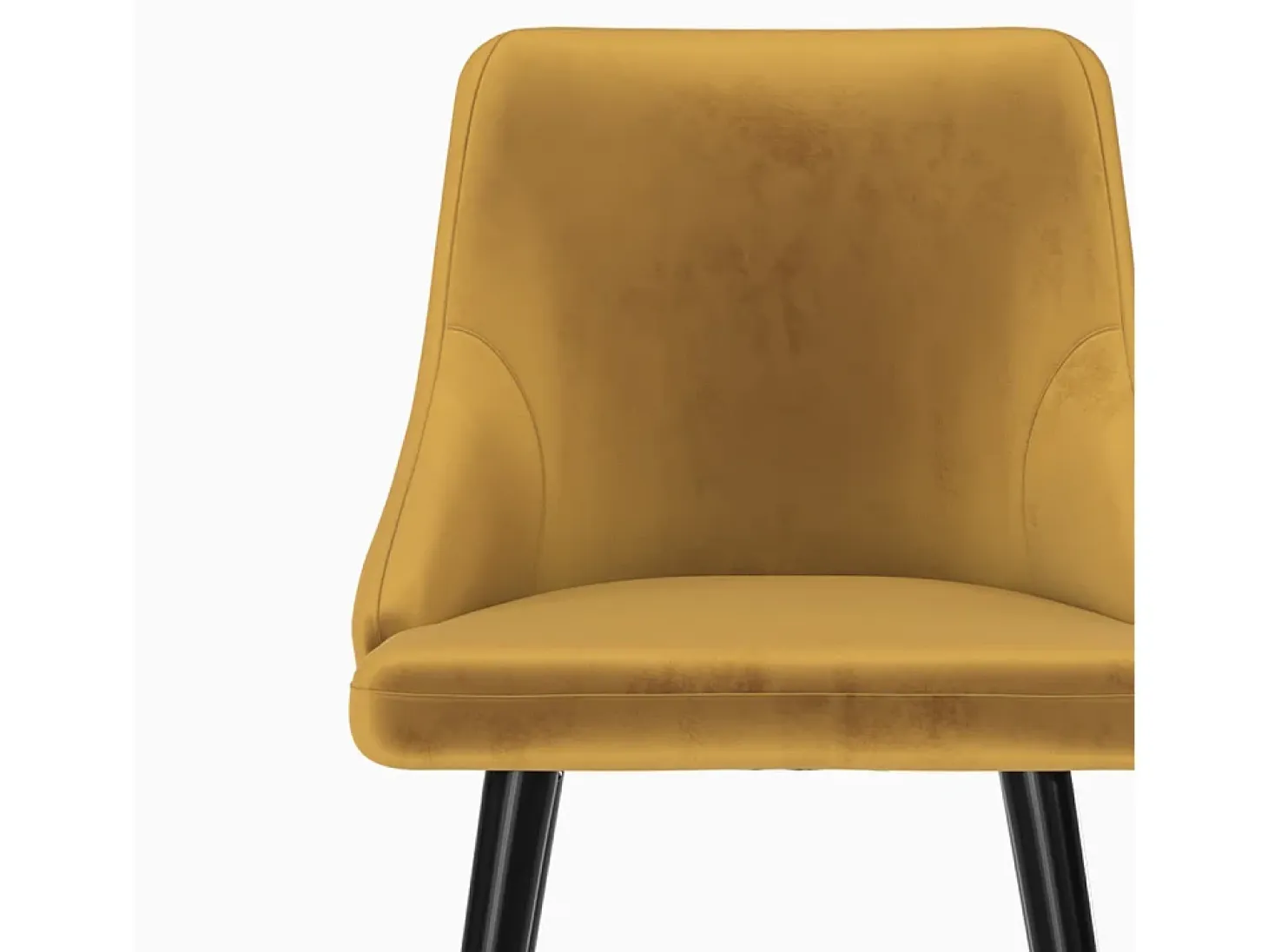 Juego de 2 sillas de bar de terciopelo amarillo curry 78 cm - Aristote