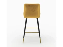 Juego de 2 sillas de bar de terciopelo amarillo curry 78 cm - Aristote