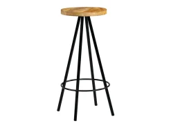 Juego de 4 sillas de bar de madera maciza de mango