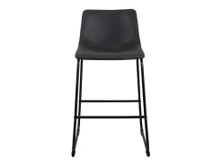 Juego de 2 sillas de bar industriales, asiento acolchado de cuero sintético efecto vintage, patas de metal HELIO 64 (negro gris)