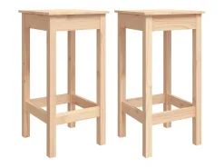 Juego de 2 sillas de bar 40x40x78 cm madera maciza de pino