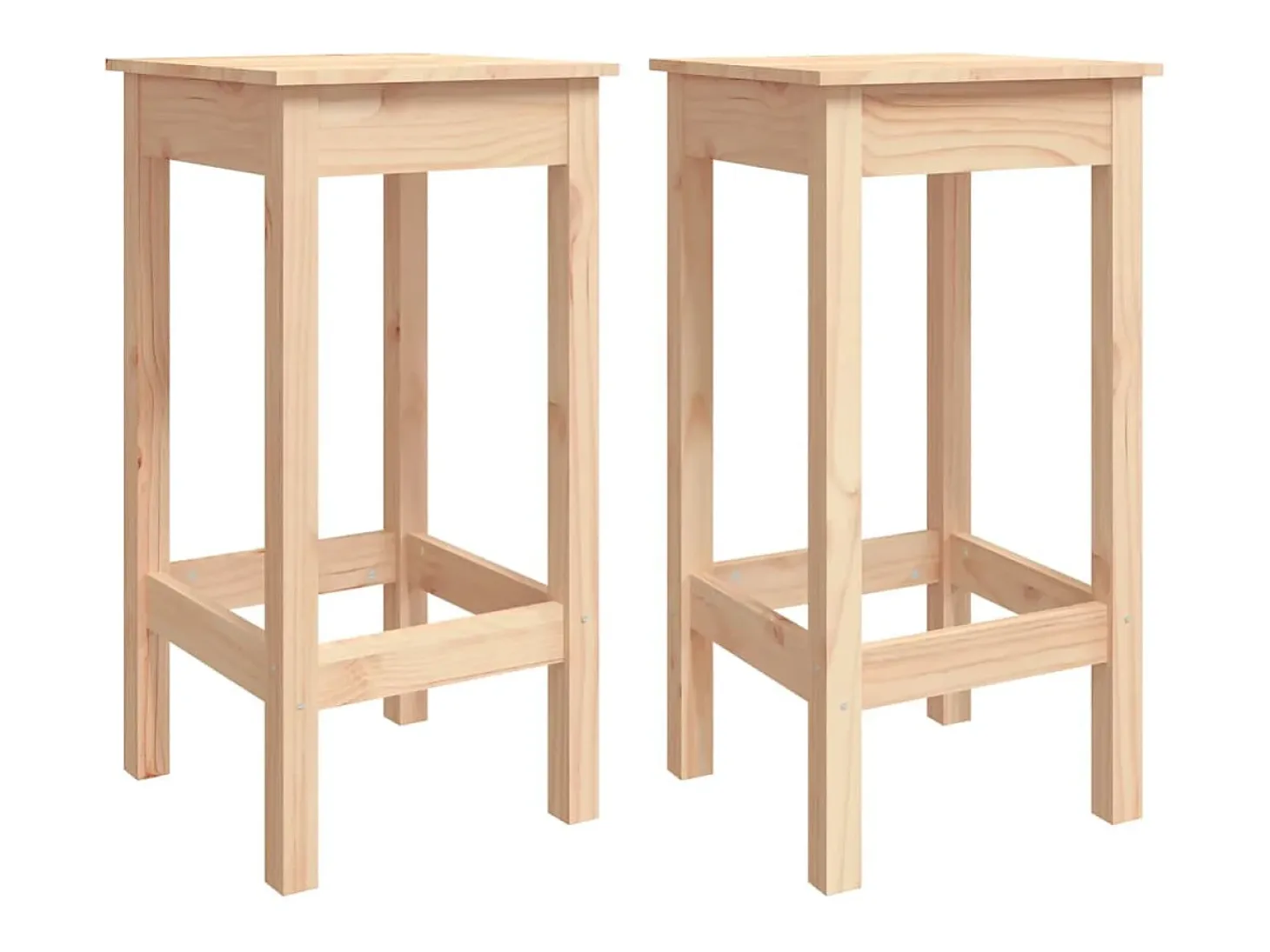 Juego de 2 sillas de bar 40x40x78 cm madera maciza de pino