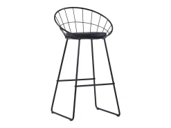 Juego de 2 Taburete de barra de cocina cuero sintético negro ES71158