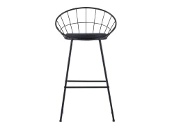 Juego de 2 Taburete de barra de cocina cuero sintético negro ES71158