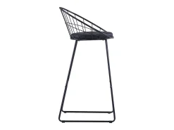 Juego de 2 Taburete de barra de cocina cuero sintético negro ES71158