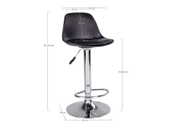 Juego de 2 Taburetes Altos Trondheim, Negro, 41x39x104 cm, Kendra Home