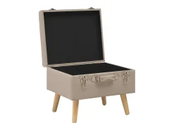 Juego de 3 taburetes con almacenaje de tela beige