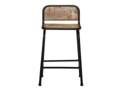Juego de 2 taburetes de bar 46x35,5x70cm madera maciza recuperada