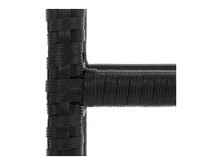 Juego de 3 taburetes de bar con cojines de resina de mimbre negro