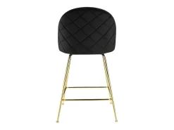 Juego de 2 taburetes de bar - Terciopelo y metal dorado - Negro - MELBOURNE