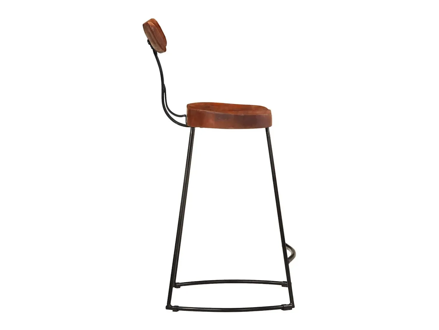 Juego de 2 taburetes de bar 49x43x88 cm madera maciza de mango