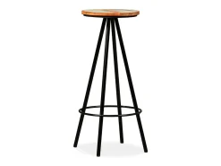 Juego de 2 taburetes de bar de madera maciza recuperada