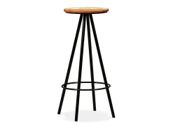 Juego de 2 taburetes de bar de madera maciza recuperada