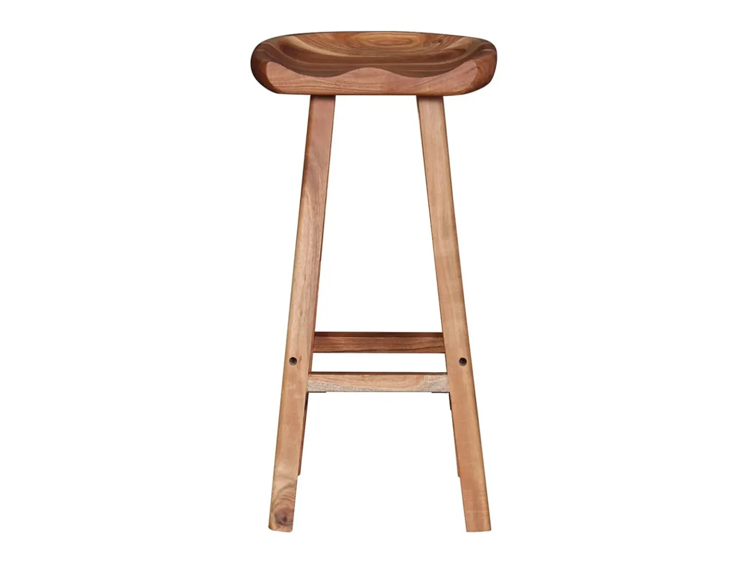 Juego de 2 taburetes de bar de madera maciza de acacia