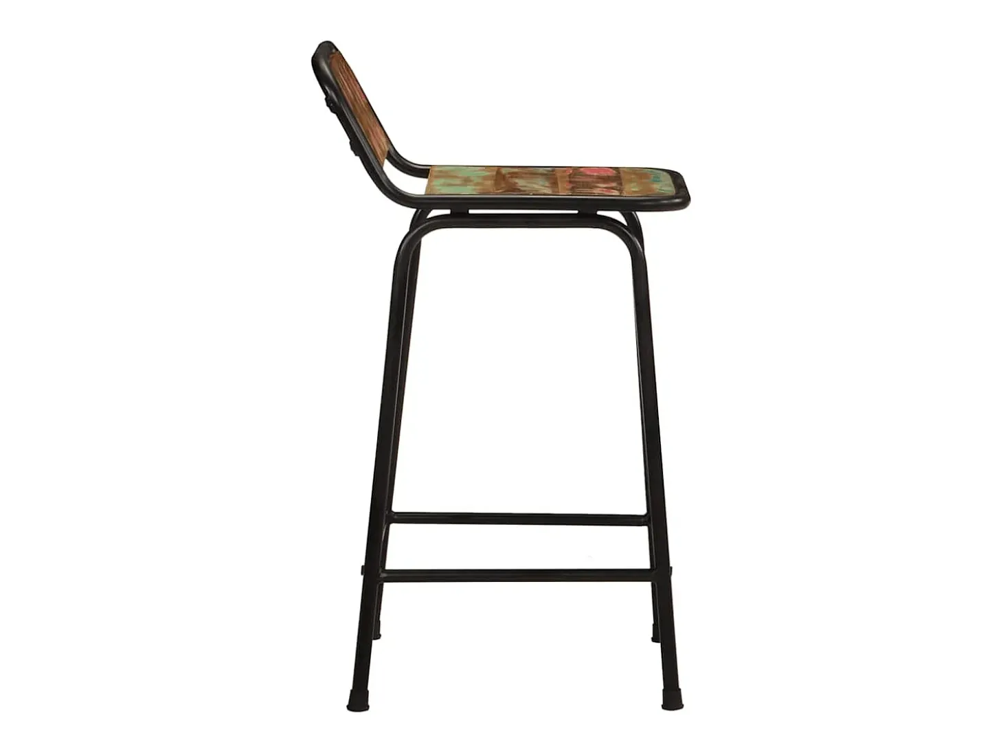 Juego de 4 taburetes de bar 46x35,5x80cm madera maciza recuperada