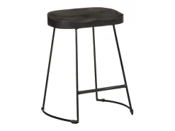 Juego de 2 taburetes de bar negros 46x38x52 cm madera maciza de mango