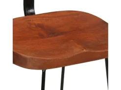 Juego de 2 taburetes de bar 49x43x79 cm madera maciza de mango