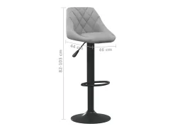 Juego de 2 taburetes de bar de terciopelo gris claro