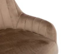 Juego de 2 taburetes de bar de terciopelo y patas madera de haya - beige - ELEANA