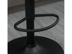 Juego de 2 taburetes de bar, sillas de bar regulables en altura con reposabrazos y respaldo, piel sintética, gris, con reposapiés