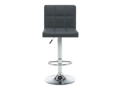 Juego de 2 taburetes de bar en piel sintética gris