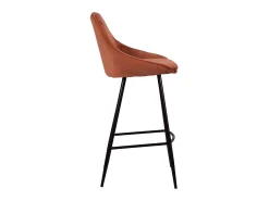 Juego de 2 taburetes de bar - Terciopelo - Terracota - MASURIE