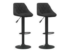 Juego de 2 taburetes de bar de terciopelo negro