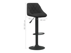 Juego de 2 taburetes de bar de terciopelo negro