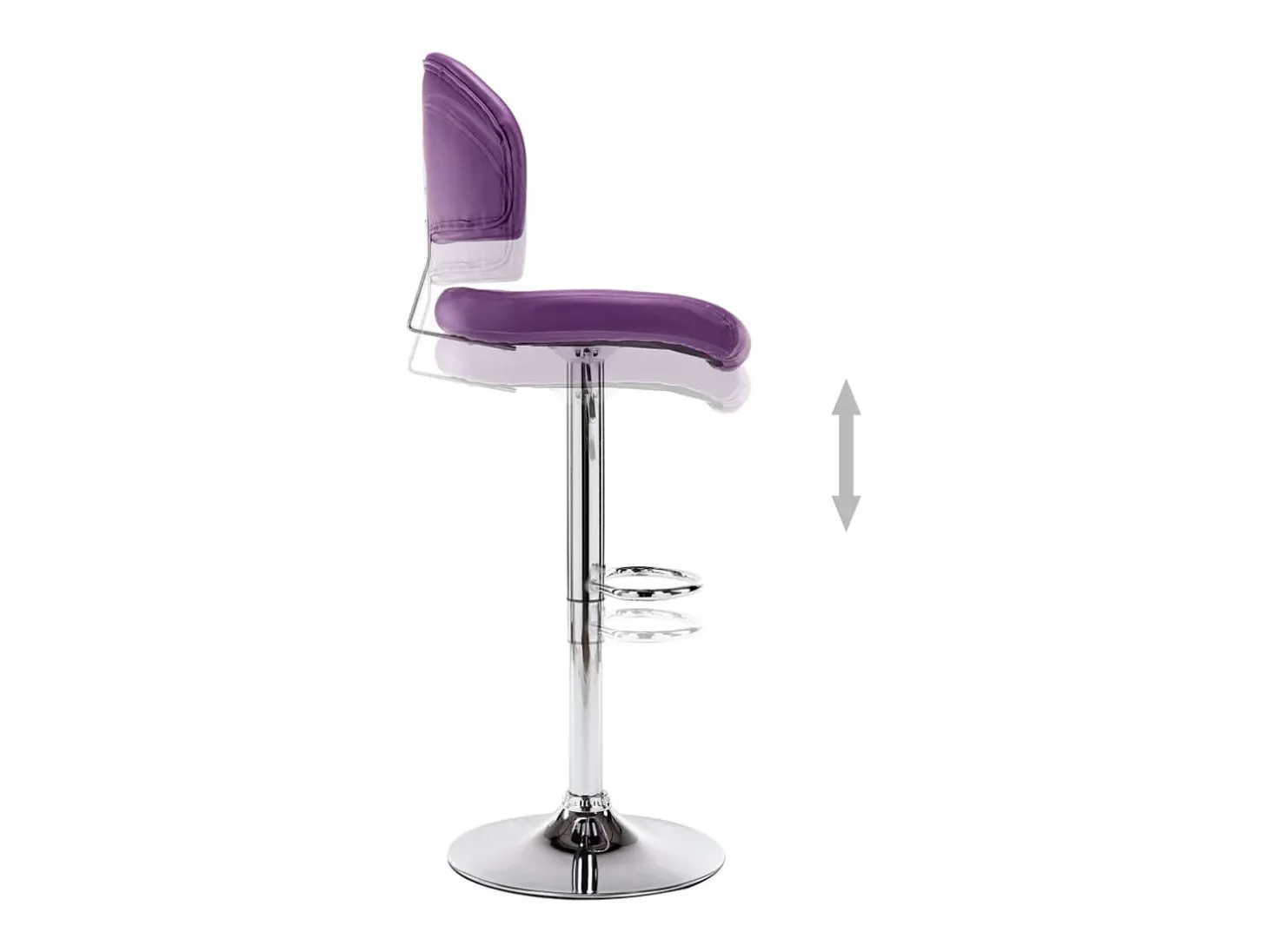 Juego de 2 taburetes de bar de piel sintética color morado