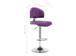 Juego de 2 taburetes de bar de piel sintética color morado