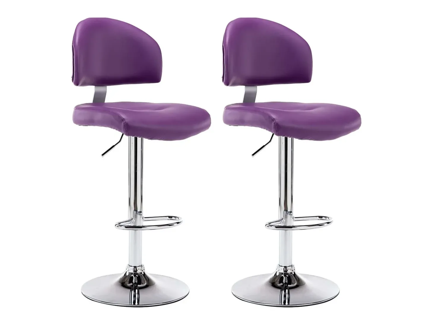 Juego de 2 taburetes de bar de piel sintética color morado