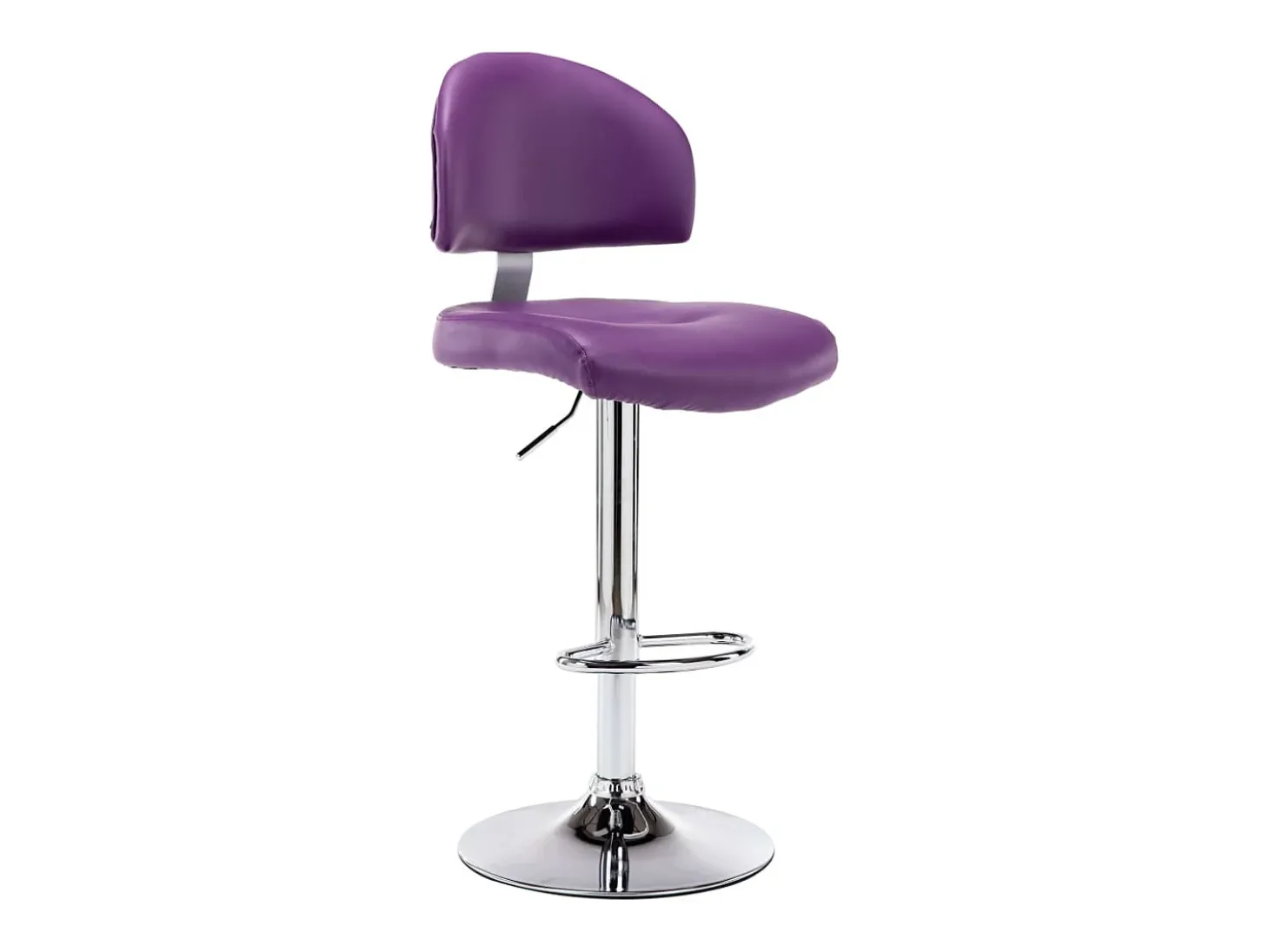 Juego de 2 taburetes de bar de piel sintética color morado