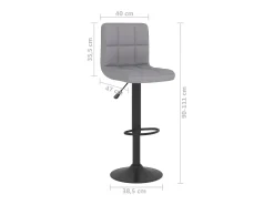 Juego de 2 taburetes de bar de tela gris claro