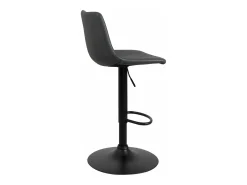 Juego de 2 taburetes de bar industriales, asiento acolchado con respaldo, cuero sintético efecto vintage, giratorio, altura ajustable HELIO (negro)