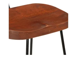 Juego de 2 taburetes de bar 49x43x103 cm madera maciza de mango