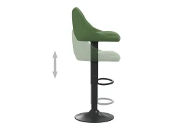 Juego de 2 taburetes de bar de terciopelo verde oscuro