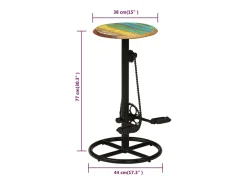 Juego de 2 taburetes de bar de madera maciza recuperada