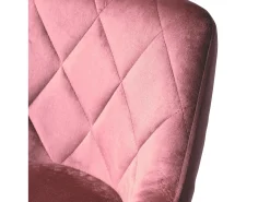Juego de 2 taburetes de bar de terciopelo rosa ROBIN