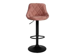 Juego de 2 taburetes de bar de terciopelo rosa ROBIN