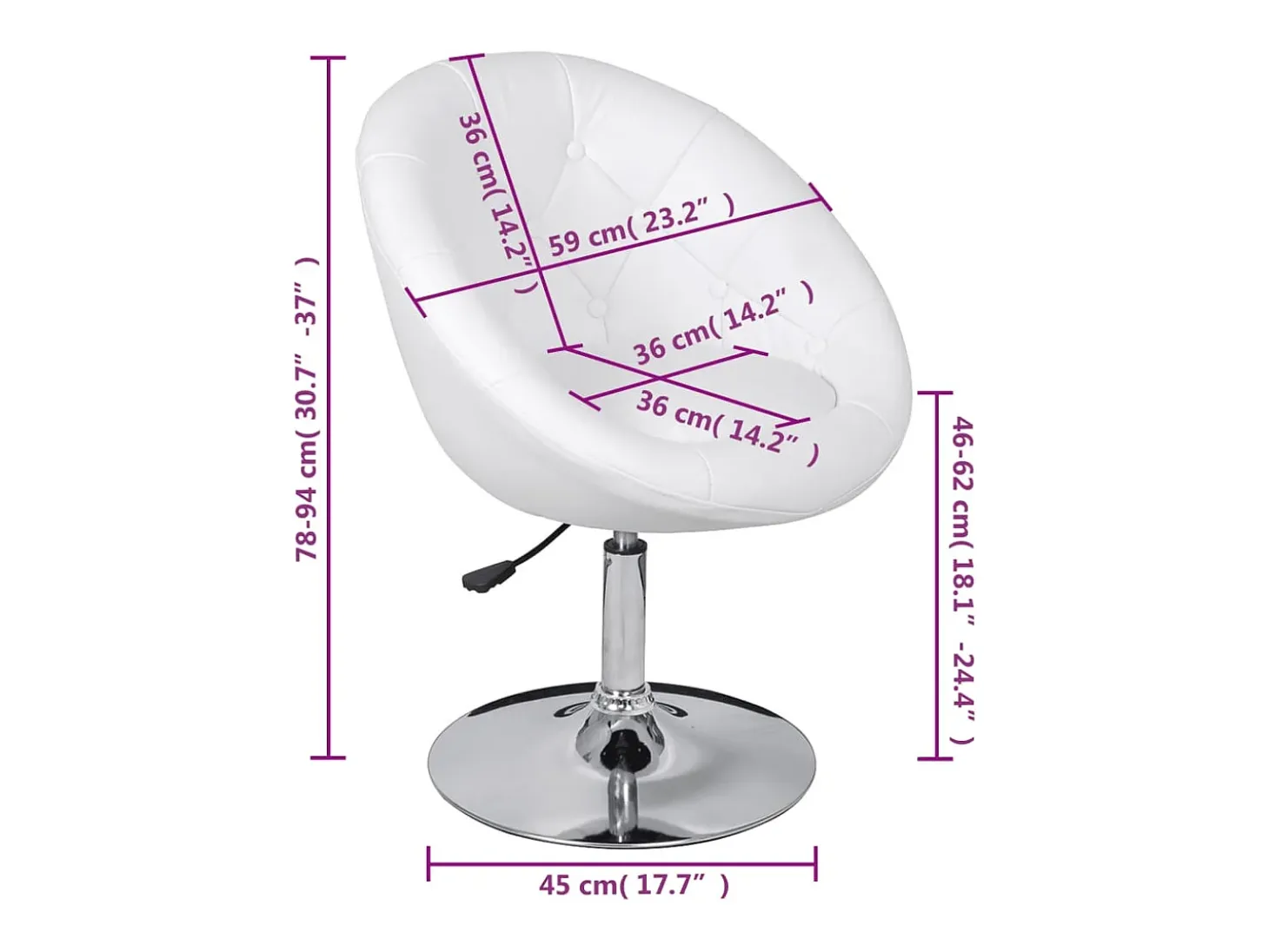 Juego de 2 taburetes de bar de piel sintética blanca