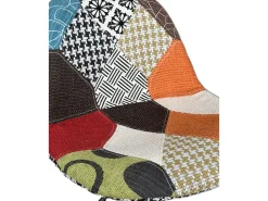 Juego de 2 taburetes de bar de diseño, asiento acolchado de tela patchwork multicolor, giratorio, altura ajustable SIG (patchwork)