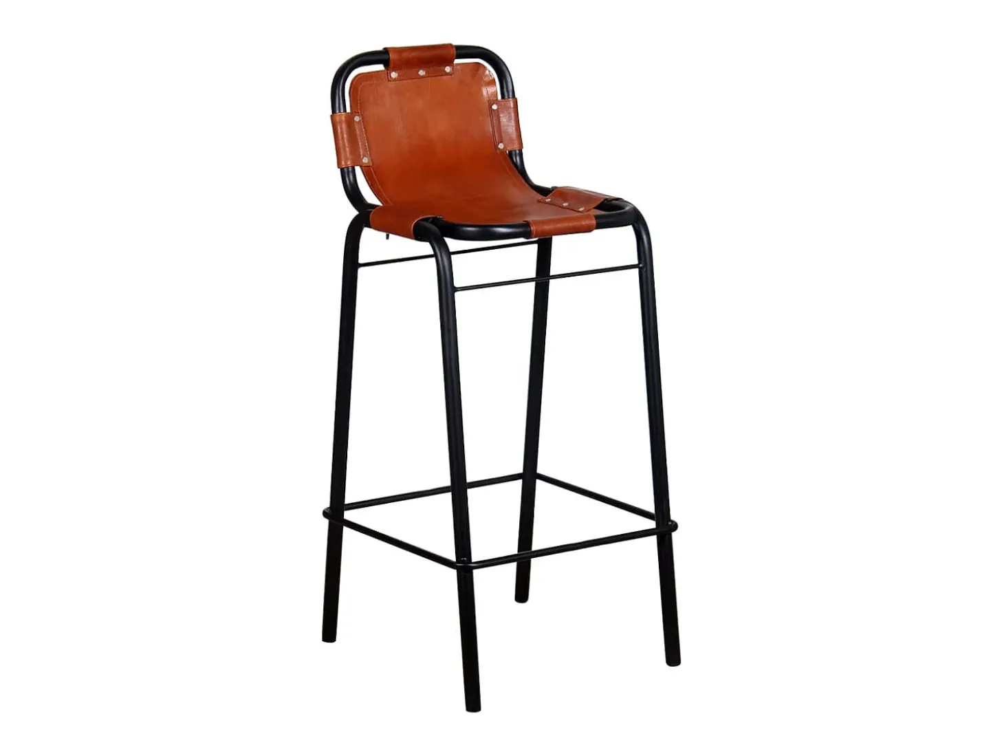 Juego de 2 taburetes de bar de cuero genuino