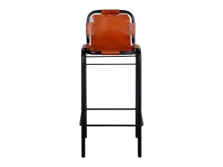 Juego de 2 taburetes de bar de cuero genuino