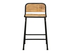 Juego de 4 taburetes de bar de madera maciza de mango en bruto