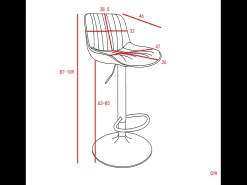 Juego de 2 taburetes de bar giratorios - altura ajustable y giro de 360° - terciopelo marrón