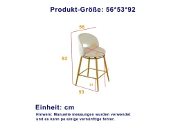 Juego de 2 taburetes de bar giratorios en tejido de chenilla beige - Estructura de metal dorado