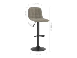 Juego de 2 taburetes de bar de terciopelo gris claro